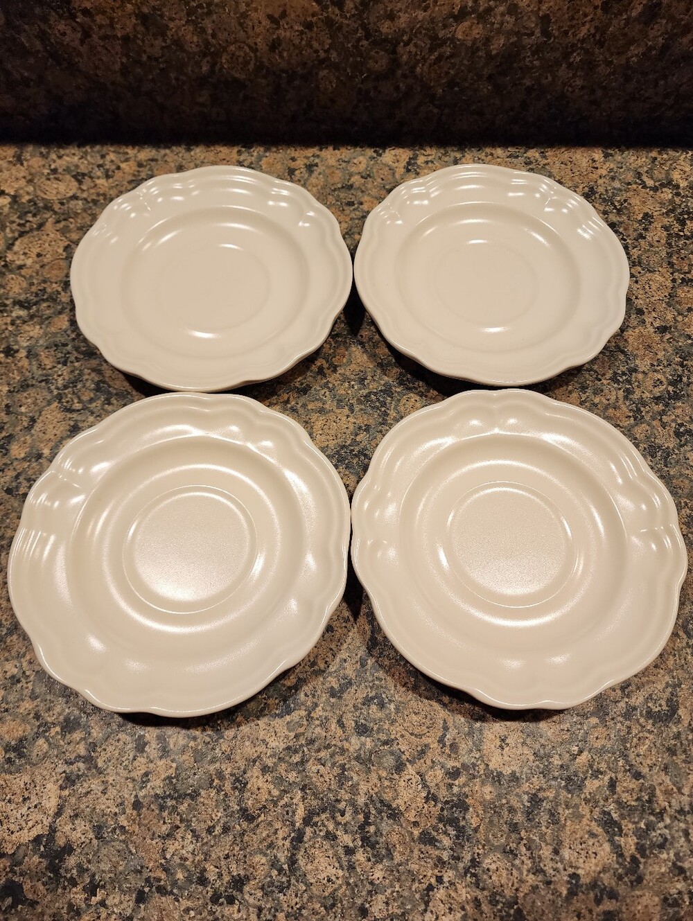Pfaltzgraff Tea Rose Pattern 6" Saucers- Cream (Set of 4)